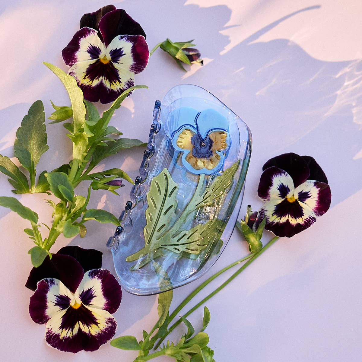 Violet Pansy Hair Claw