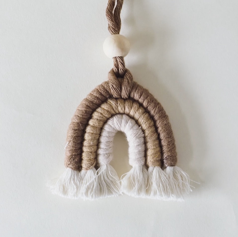 Macrame Car Charm Rainbow Diffuser
