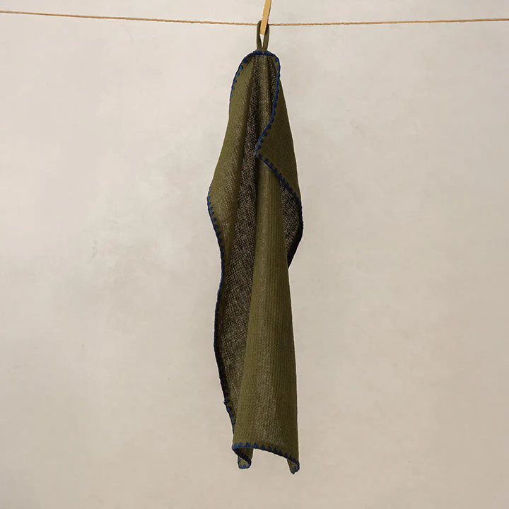 Linen Velour Waffle Kitchen Towel