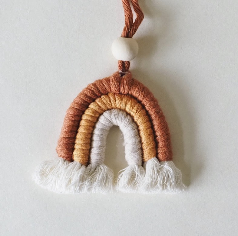 Macrame Car Charm Rainbow Diffuser