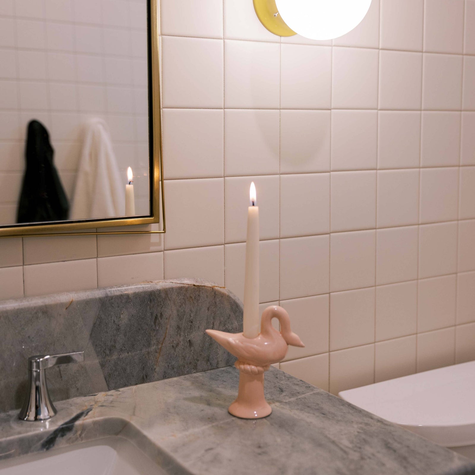 Nordic Swan Candlestick Holder