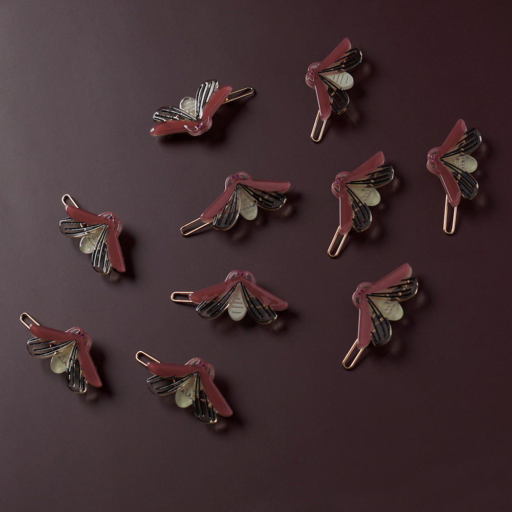 Glow in the Dark Firefly Mini Barrette Set