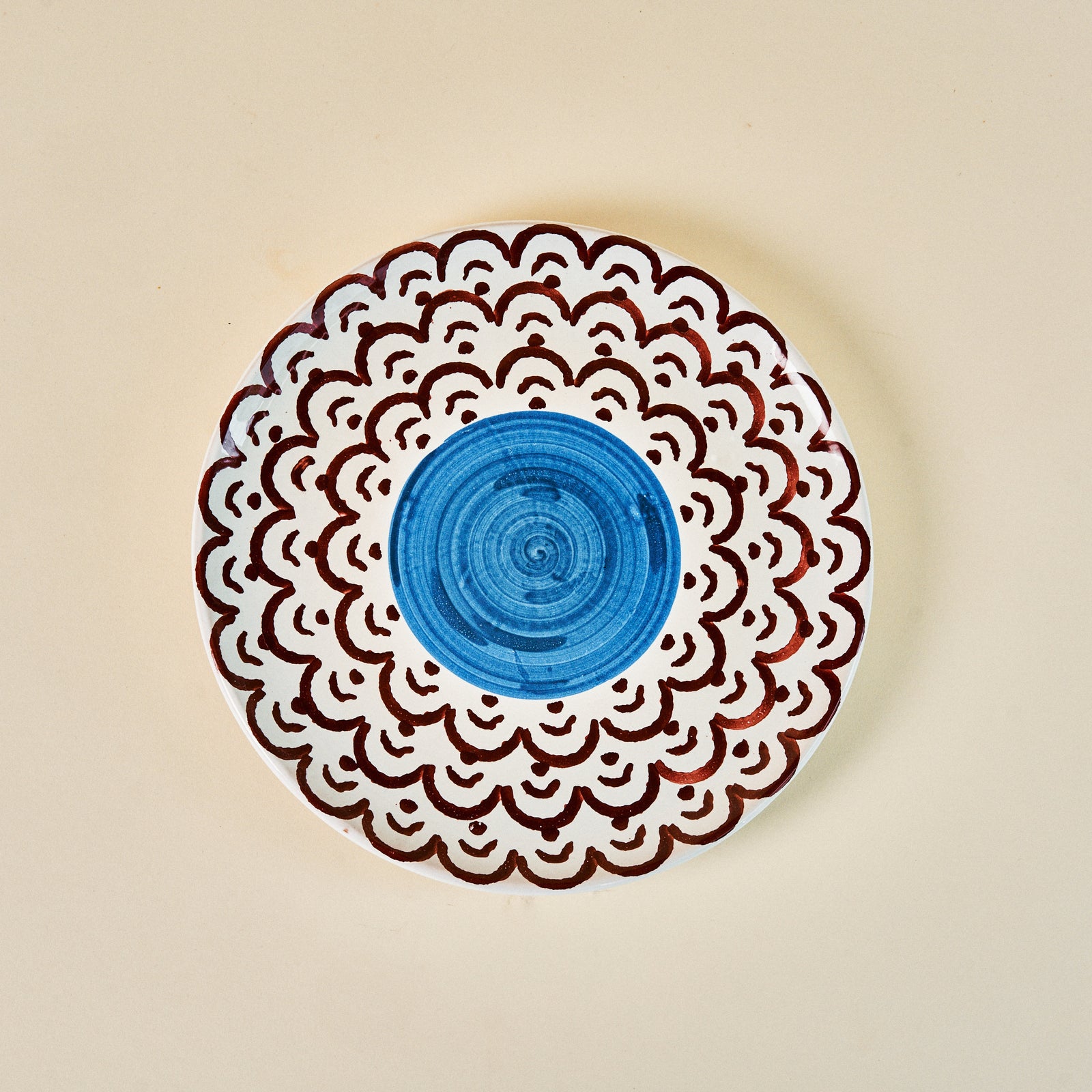 Les Ottomans Red Sicily Handpainted Dinner Plate