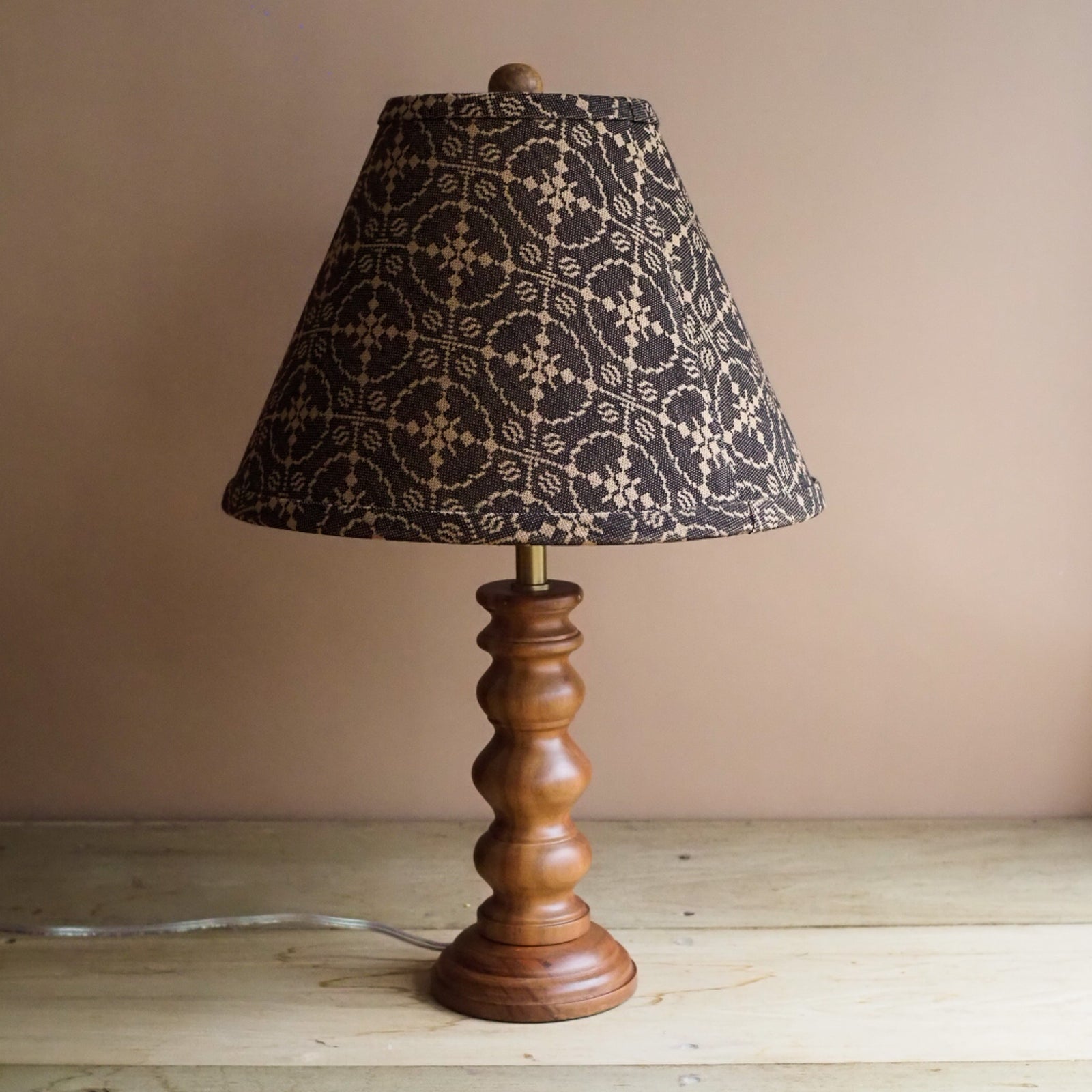 Wood Lamp & Jacquard Shade