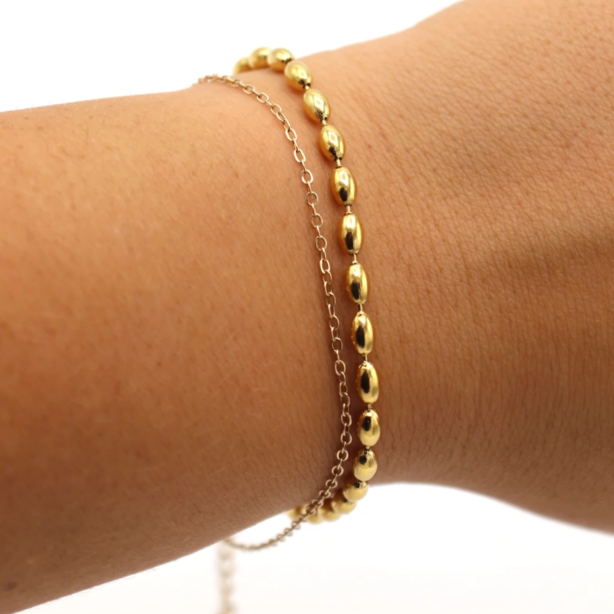 Liv Bella Vita Charleston Rice Bead Gold Bracelet