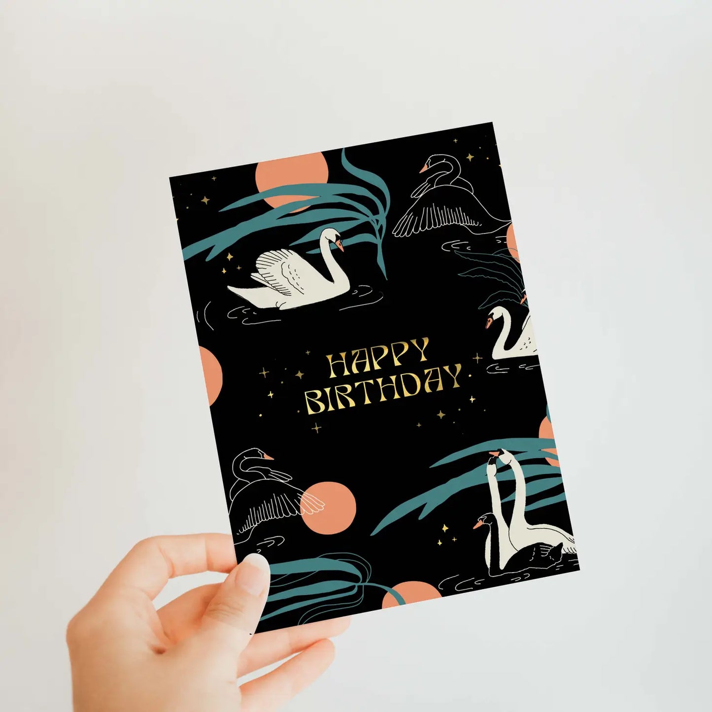 Happy Birthday Swans Card