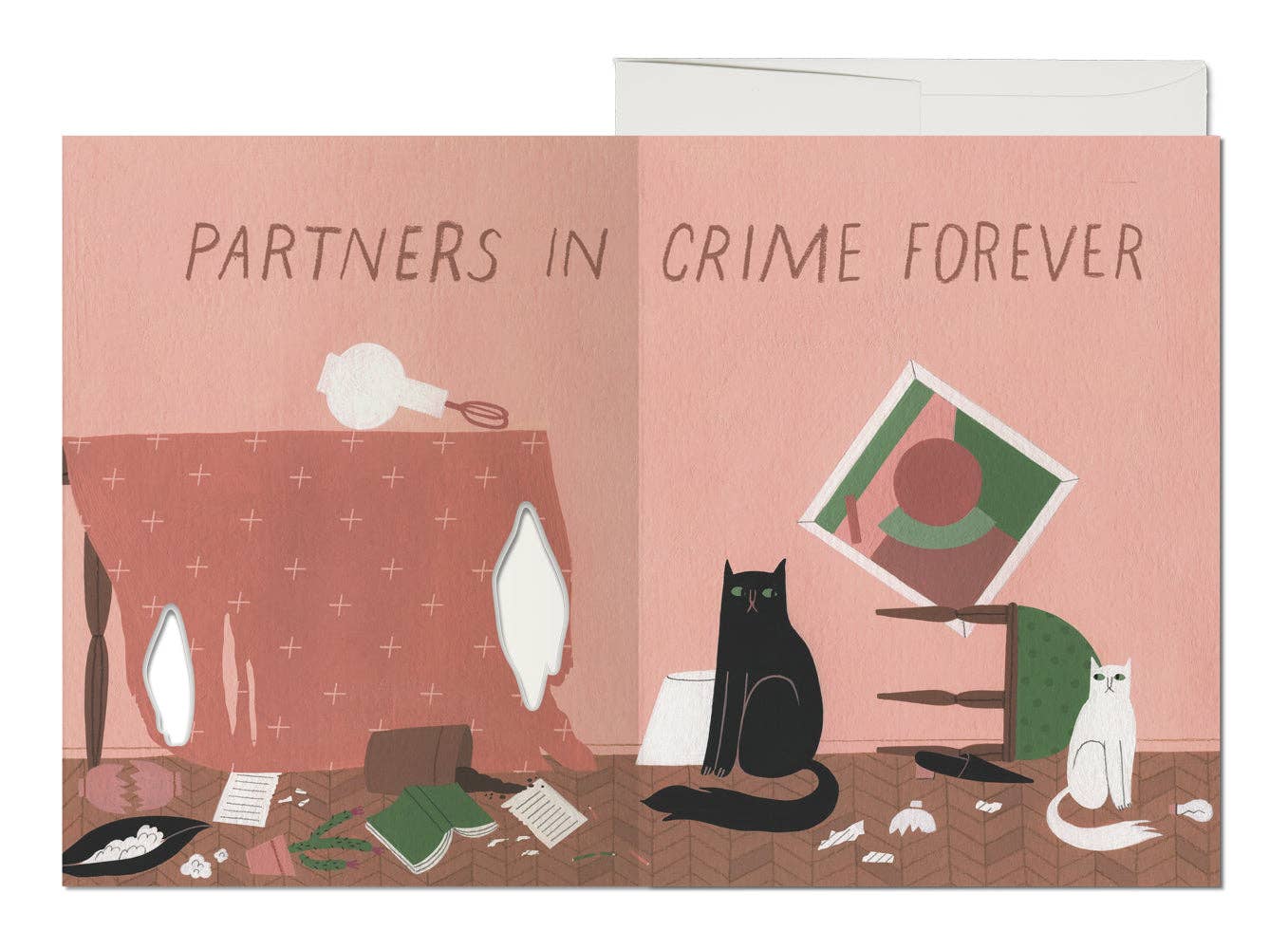 Cat Crimes greeting card