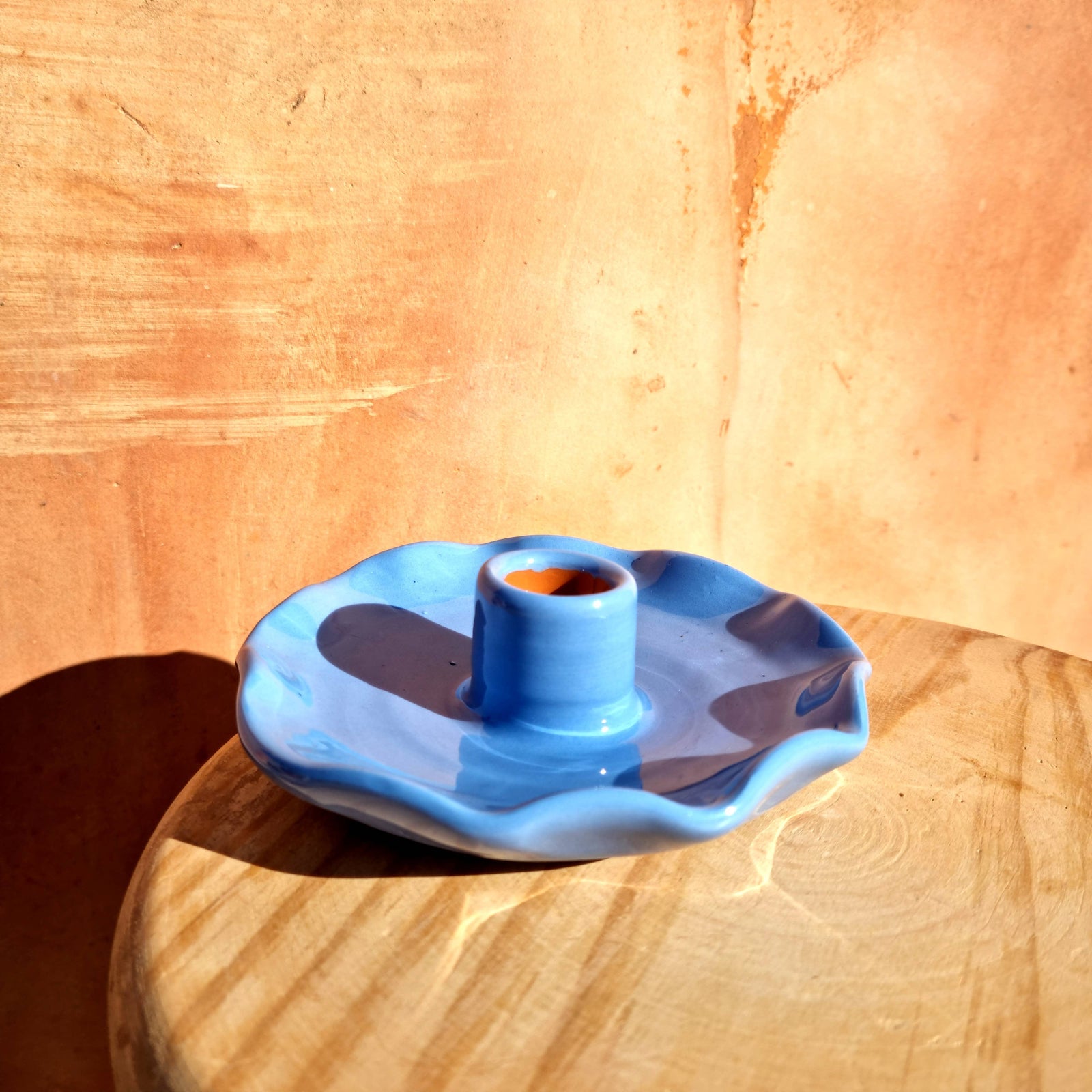 Glazed Ruffle Candle Holder