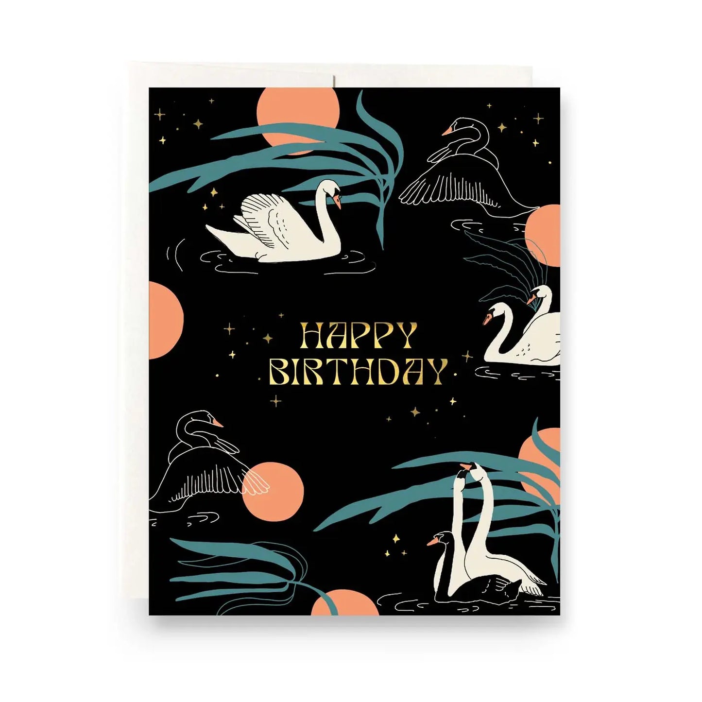 Happy Birthday Swans Card