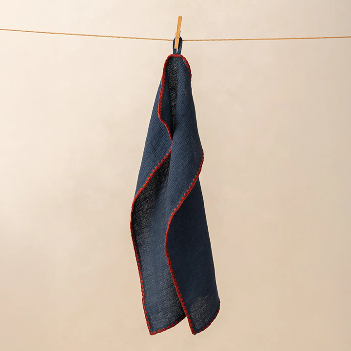 Linen Velour Waffle Kitchen Towel