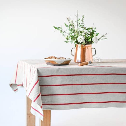 Red Striped Tablecloth