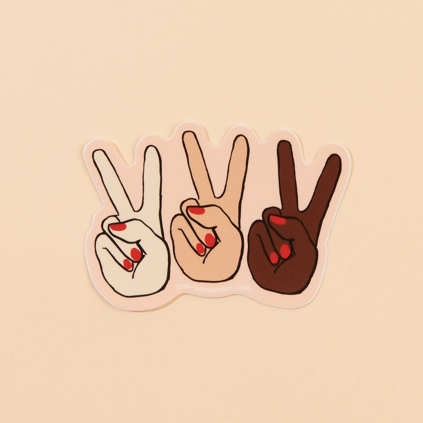 Peace Hand Group Sticker