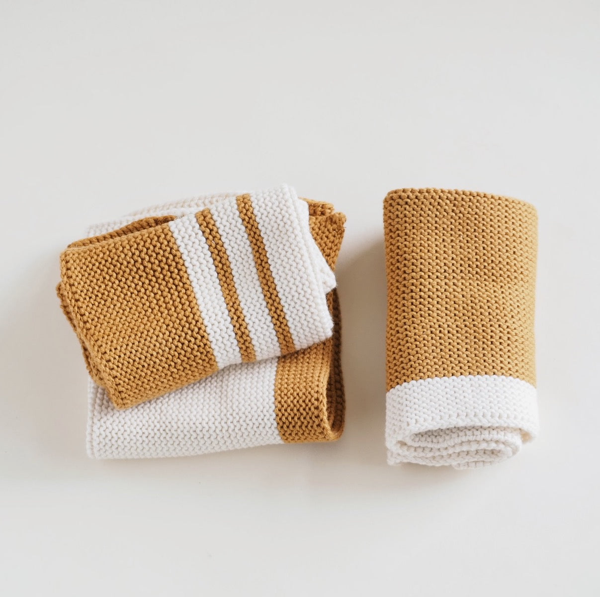 Cotton Knit Dishcloths, Set of 3