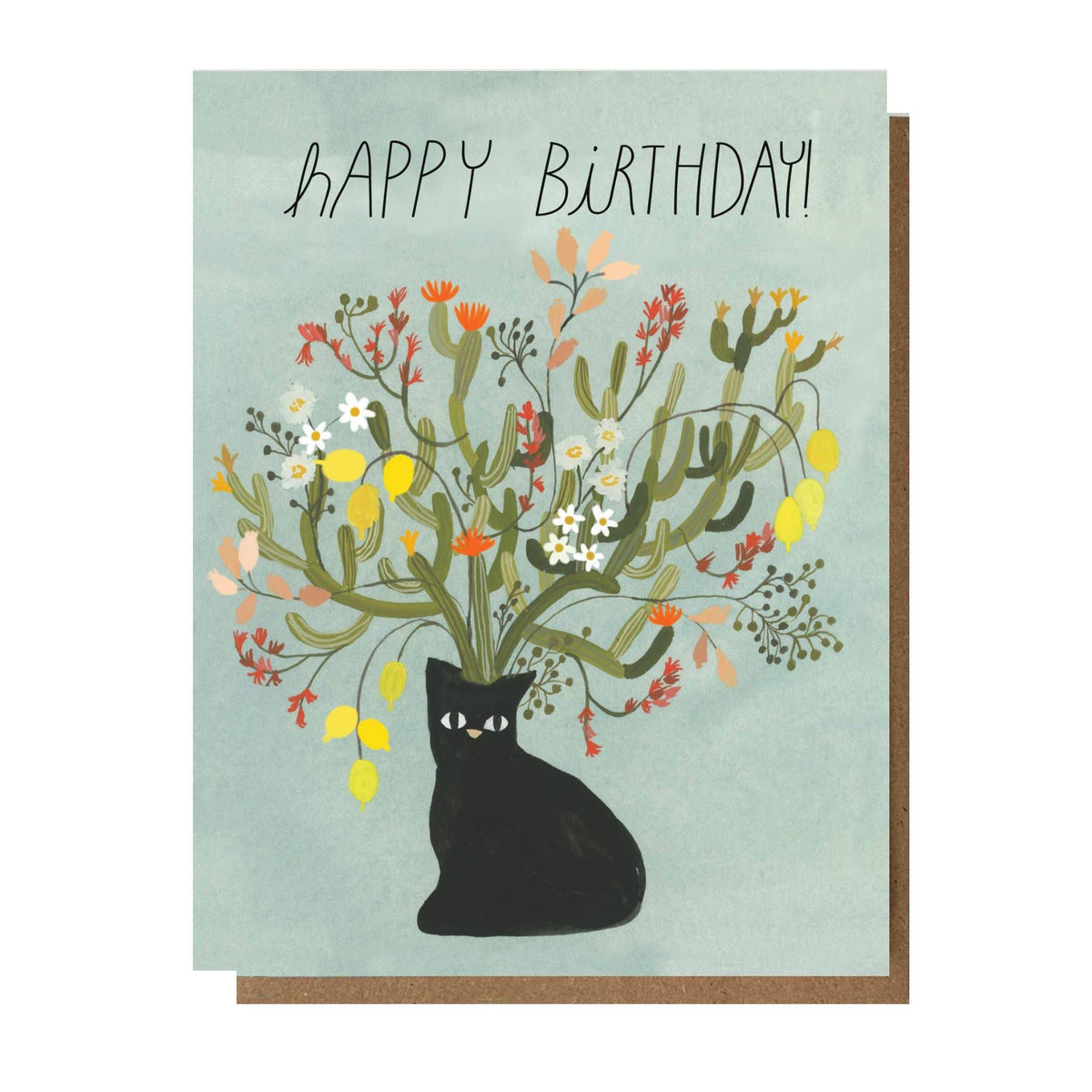 Happy Birthday Black Cat Greeting Card