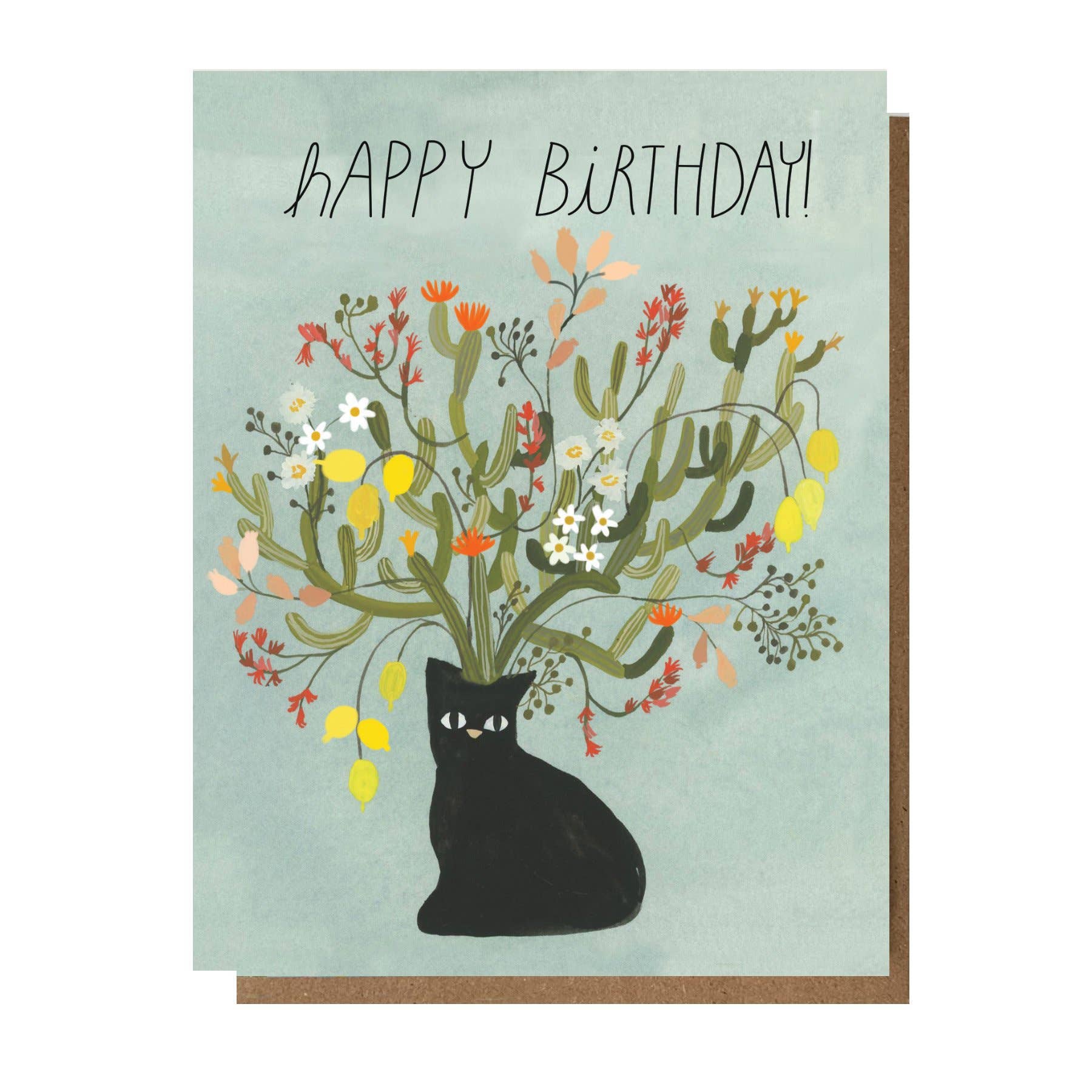 Happy Birthday Black Cat Greeting Card