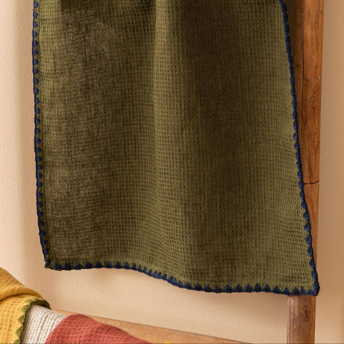 Linen Velour Waffle Kitchen Towel