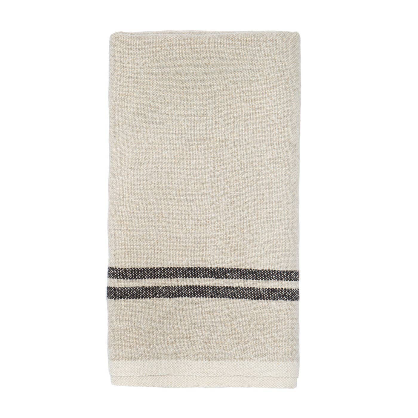 Khadhi Linen Natural & Black Towels