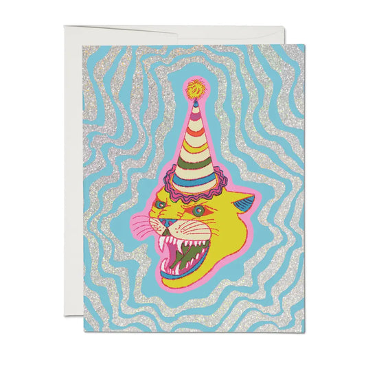 Birthday Party Hat Cat Card