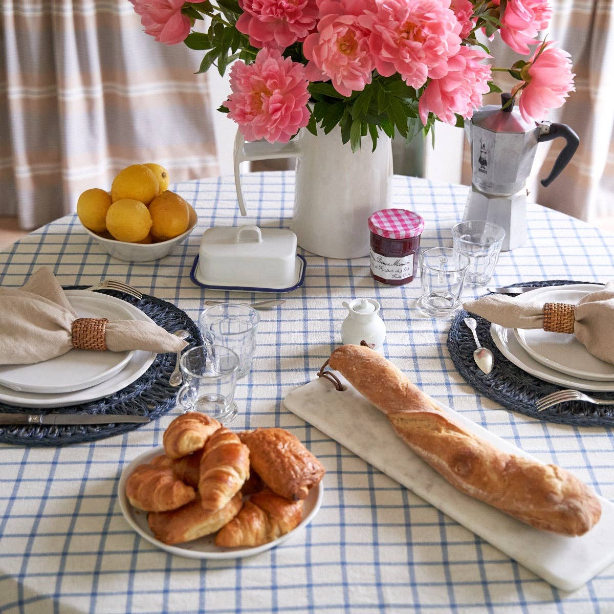 French Windowpane Tablecloth