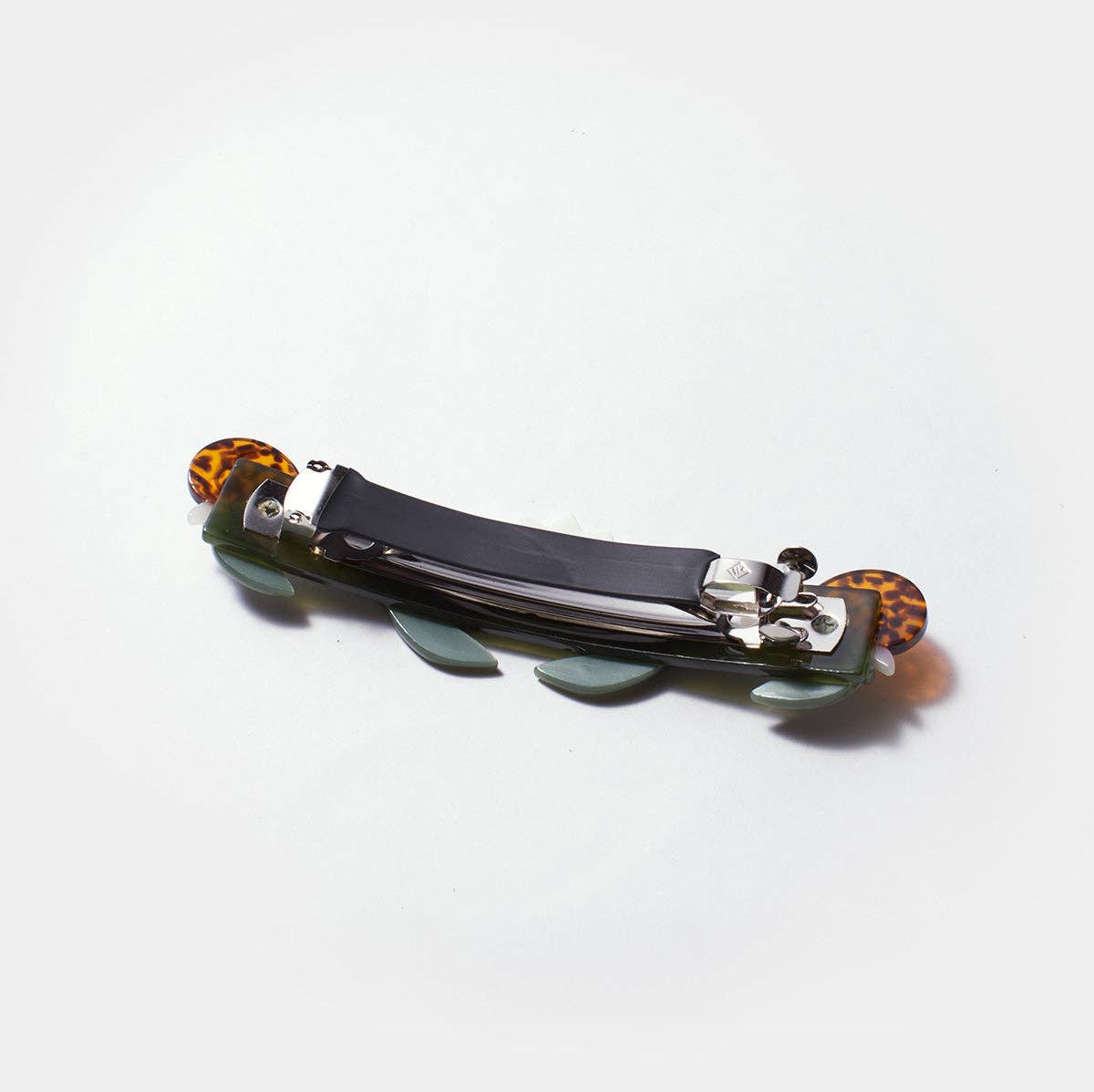 Large Barrette With Lotus Flowers and Snails
