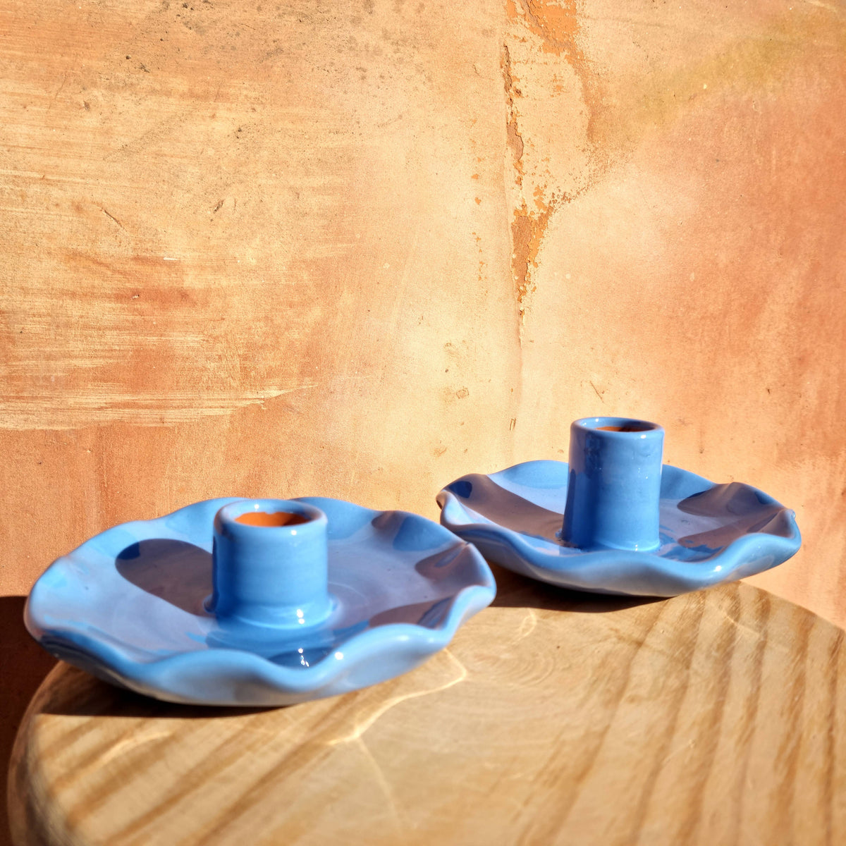 Glazed Ruffle Candle Holder