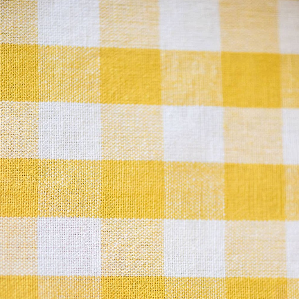 Yellow Ruffle Pattern Yellow Ruffled Gingham Tablecloth - Hops Petunia Floral
