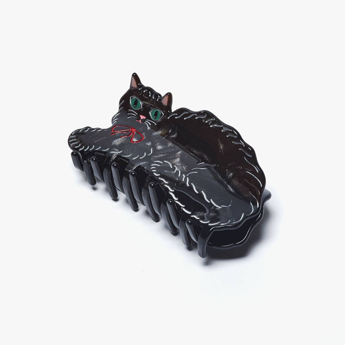 Black Shimmering Kitty Cat Hair Claw