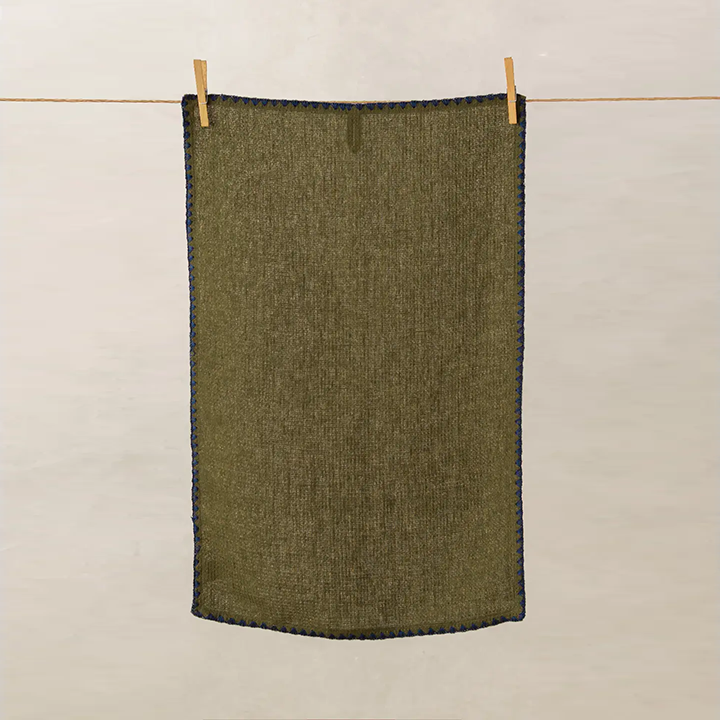Linen Velour Waffle Kitchen Towel