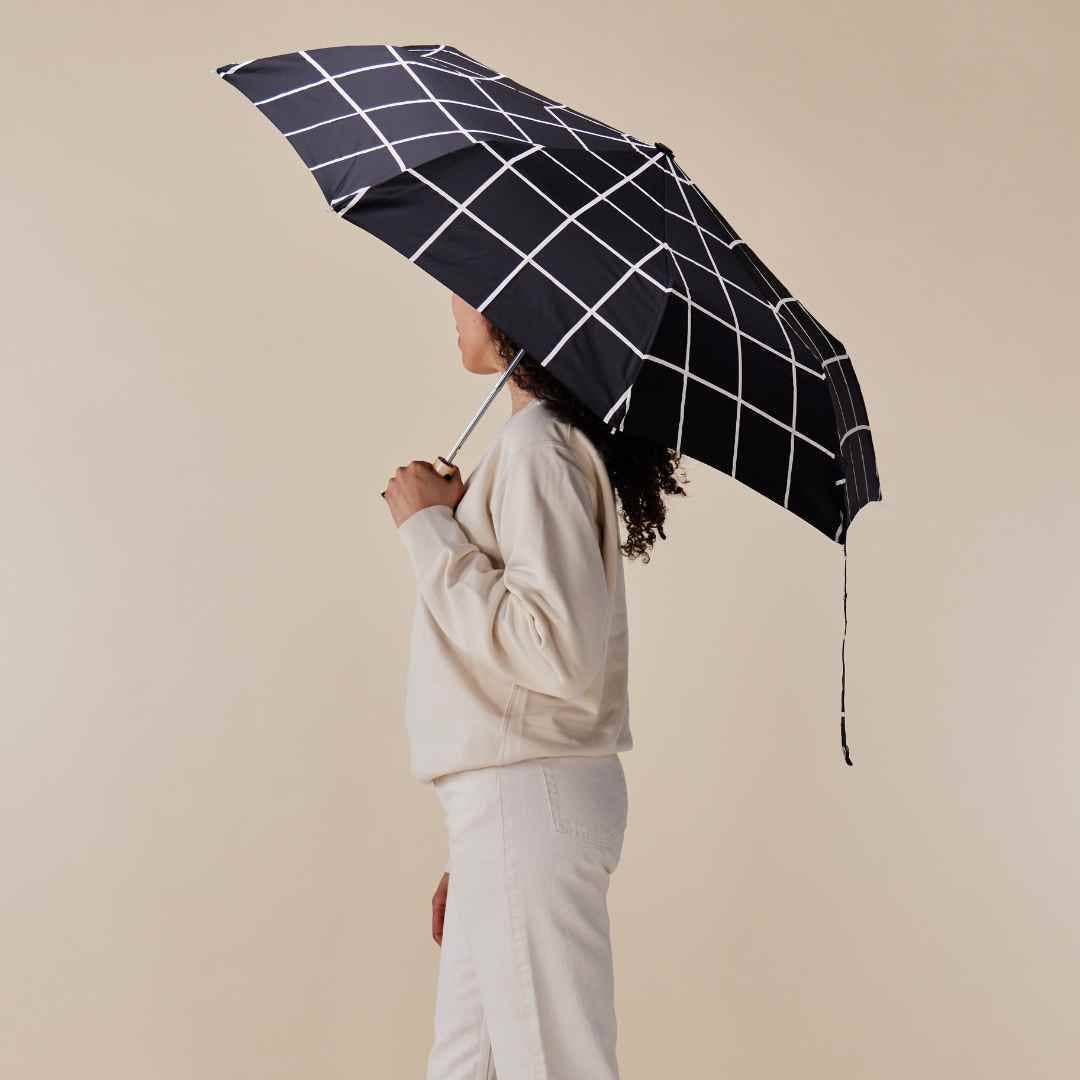 Black Grid Duck Umbrella