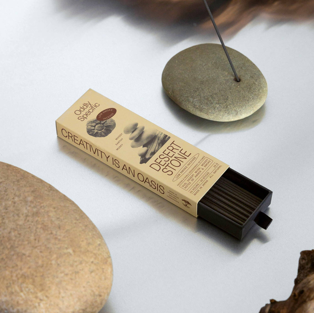 Low Smoke Incense, Made in Japan, Natural | Desert Stone