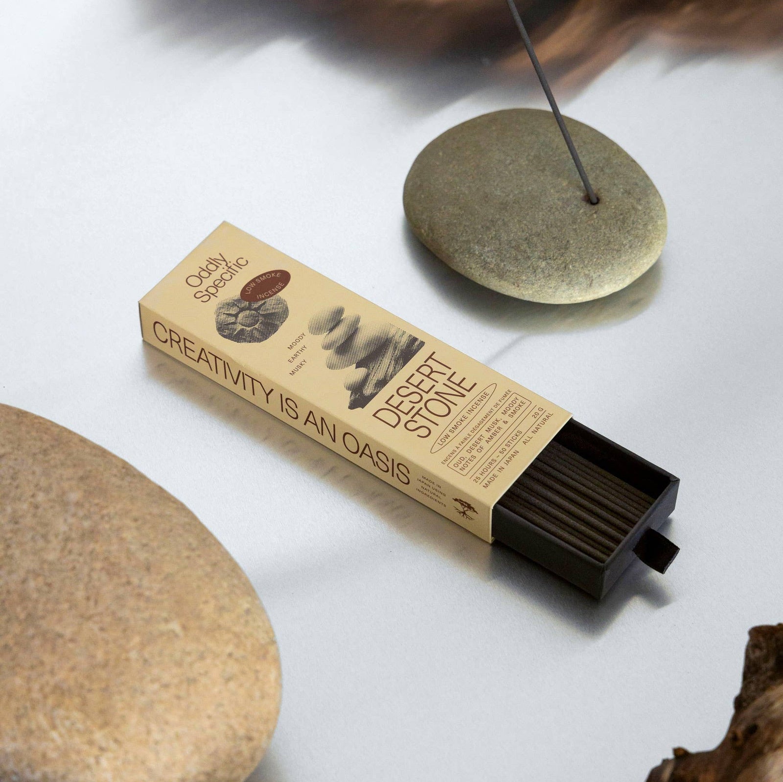 Low Smoke Incense, Made in Japan, Natural | Desert Stone