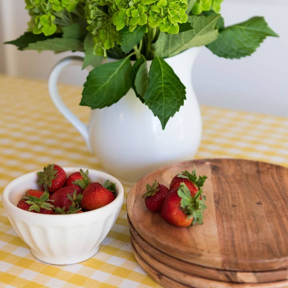 Yellow Ruffled Gingham Tablecloth