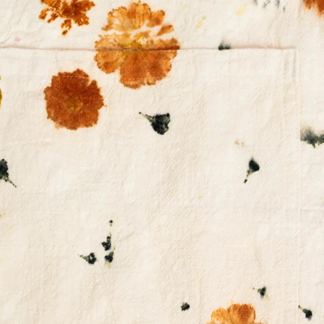 Botanically Dyed Linen Apron in Cream