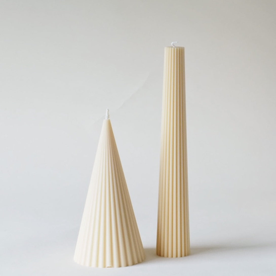 Estelle Ribbed Cone Candles