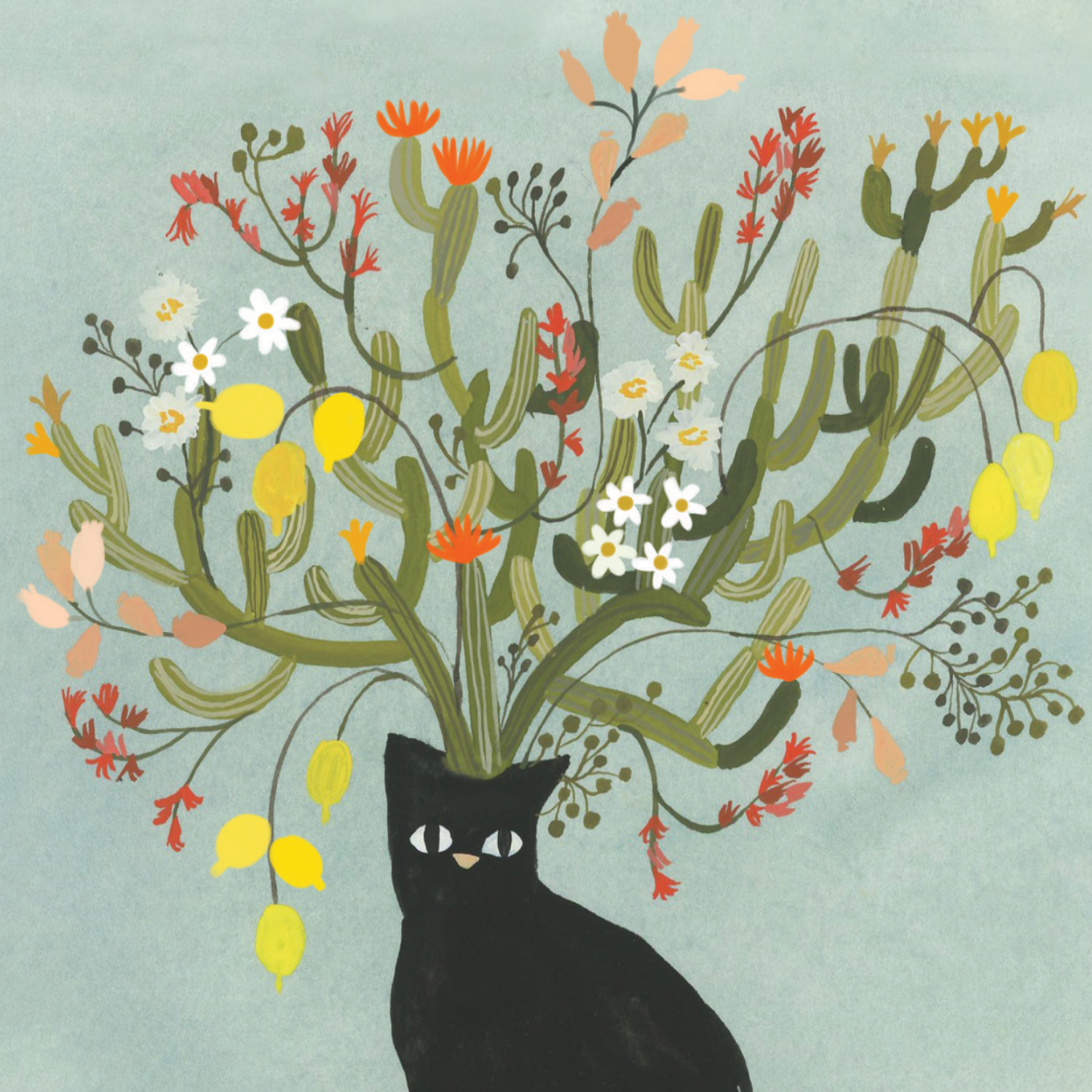 Happy Birthday Black Cat Greeting Card