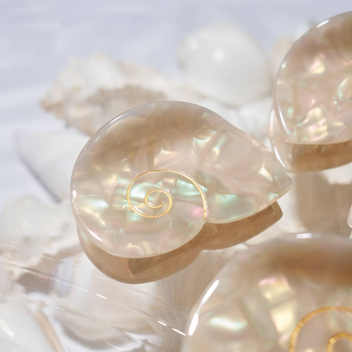 Siren Sea Shell Opal Hair Claw for a Mermaid