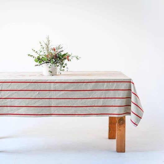 Red Striped Tablecloth