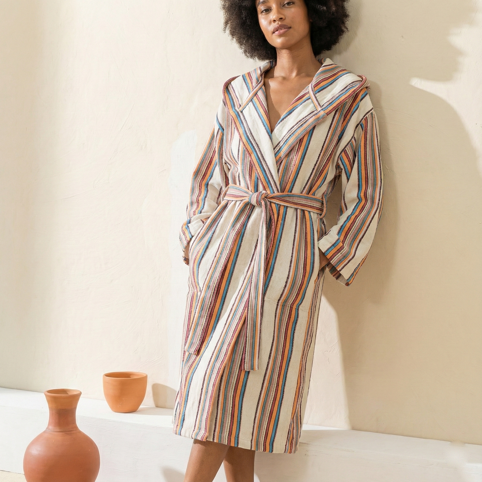 Summer Striped Robe