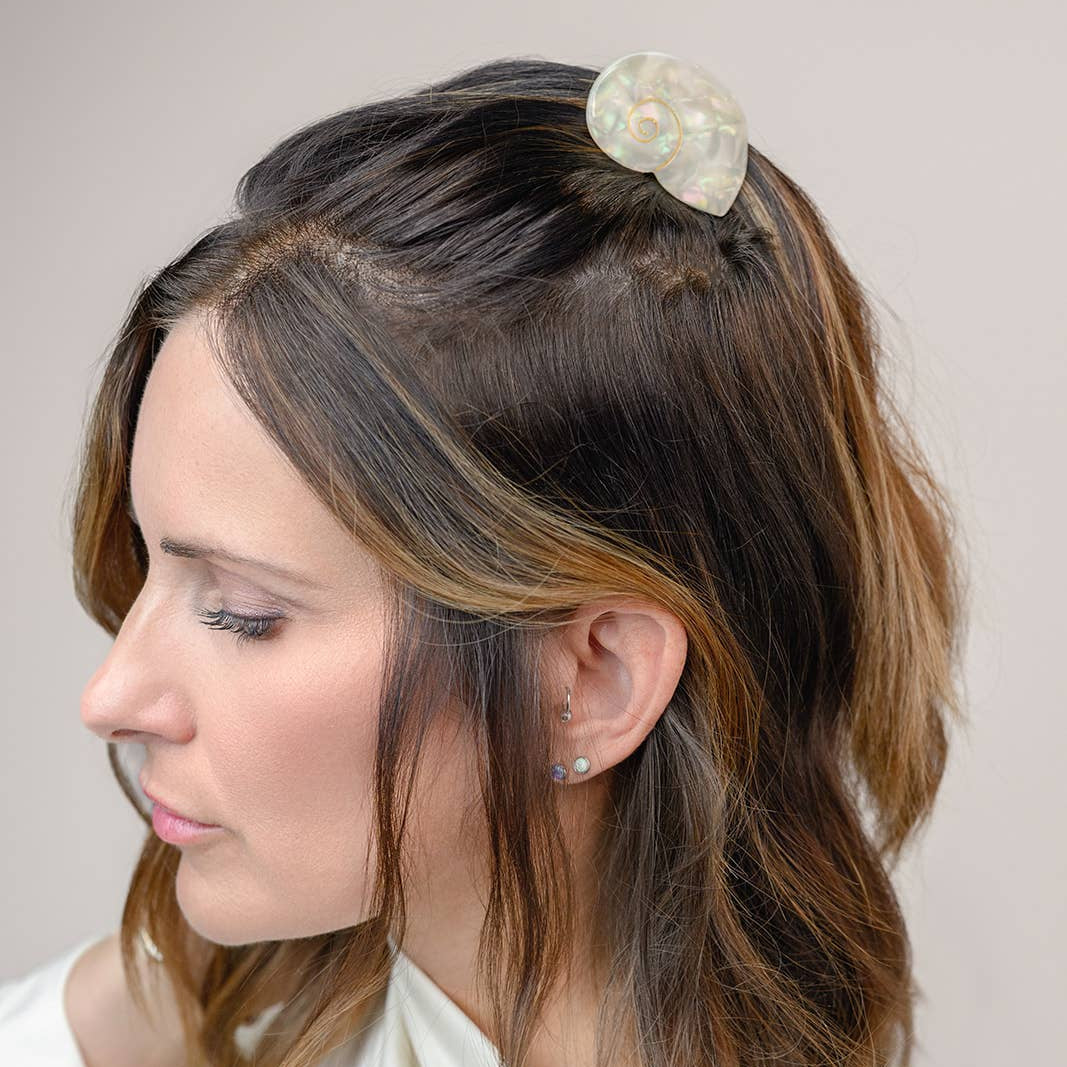 Siren Sea Shell Opal Hair Claw for a Mermaid