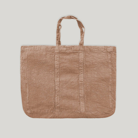 French raw linen yogi bag - shopping bag