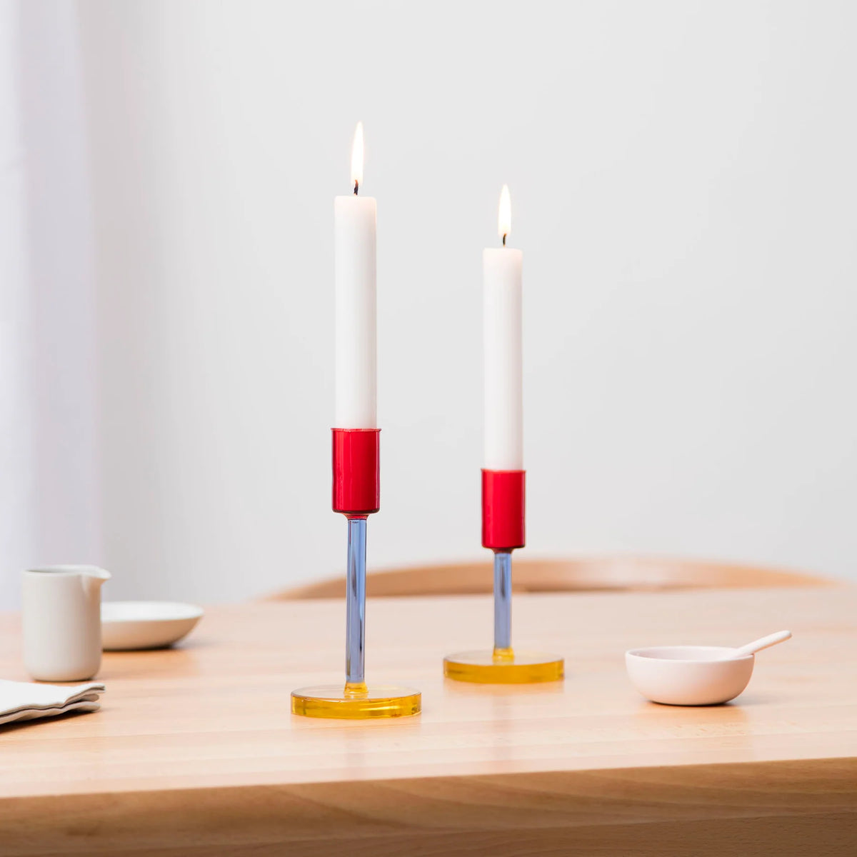 Duo Tone Glass Candlesticks