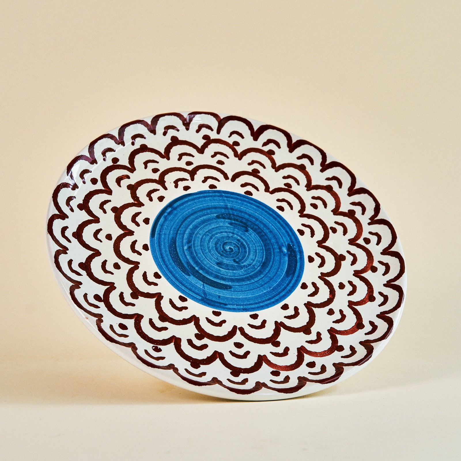 Les Ottomans Red Sicily Handpainted Dinner Plate