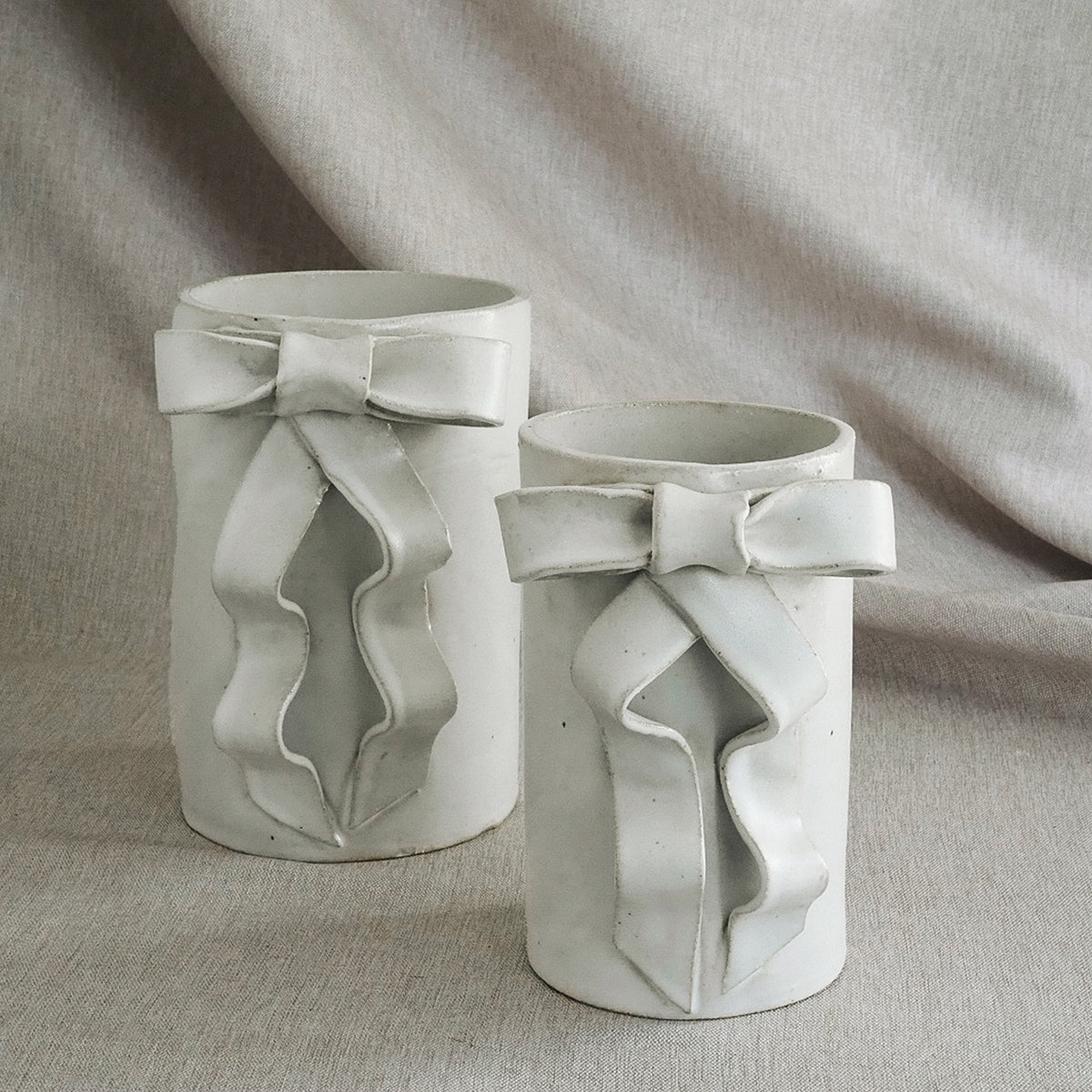 Ribbon Bow Vases