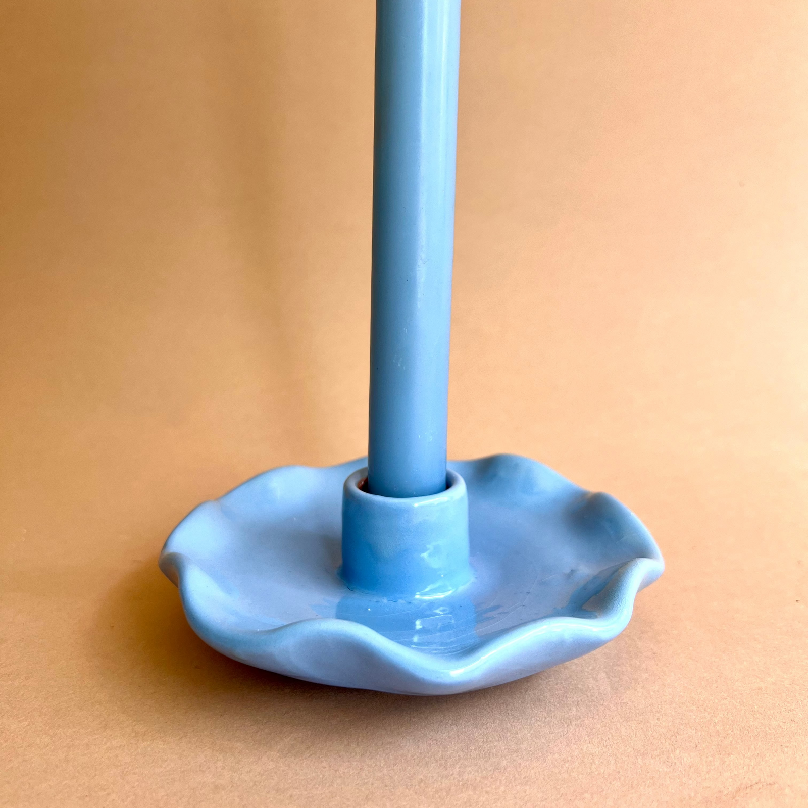 Glazed Ruffle Candle Holder
