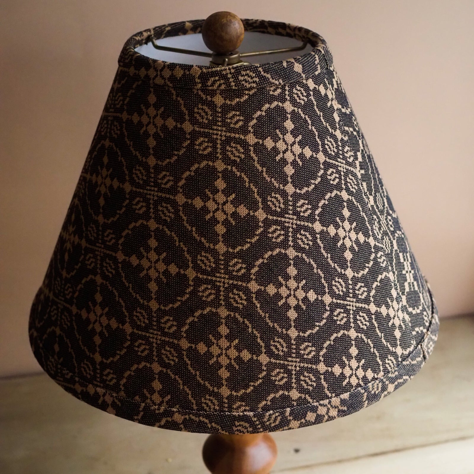 Wood Lamp & Jacquard Shade