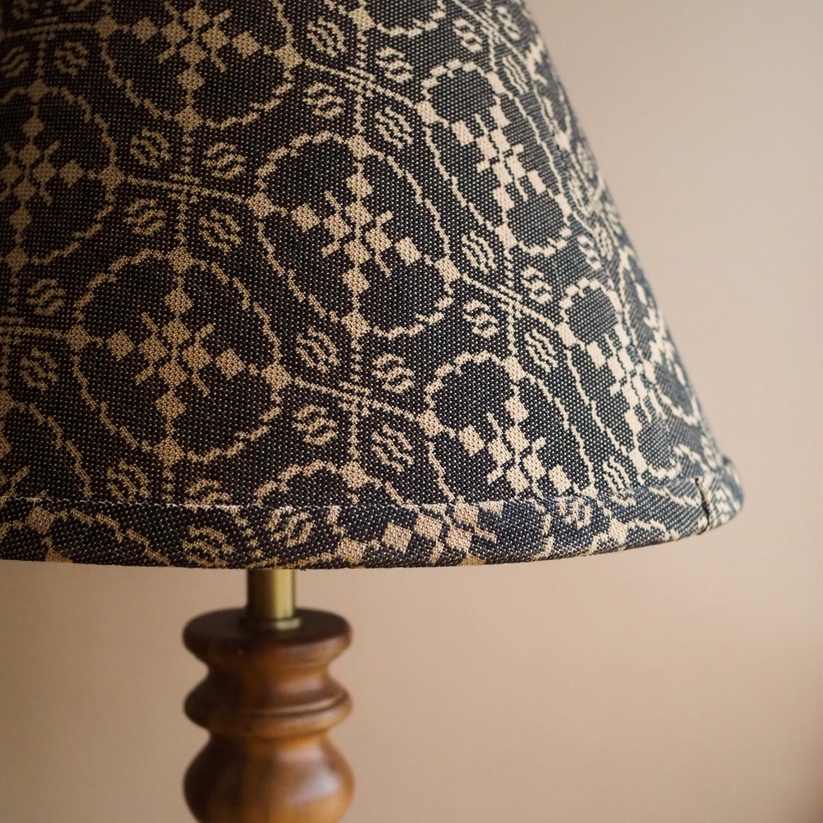 Wood Lamp & Jacquard Shade
