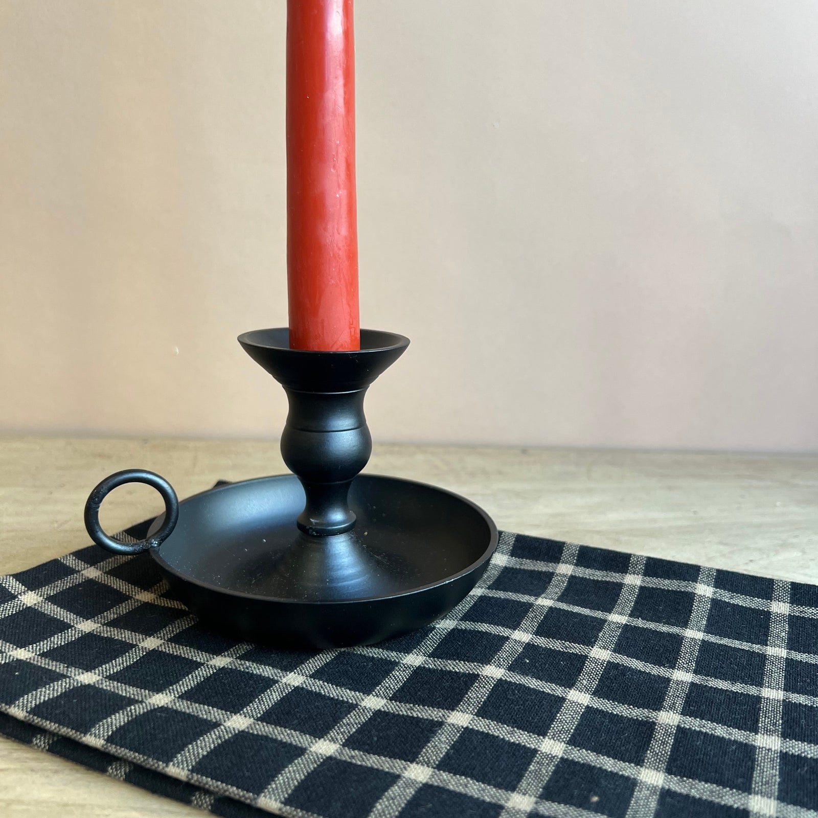 Black Short Metal Candle Holder