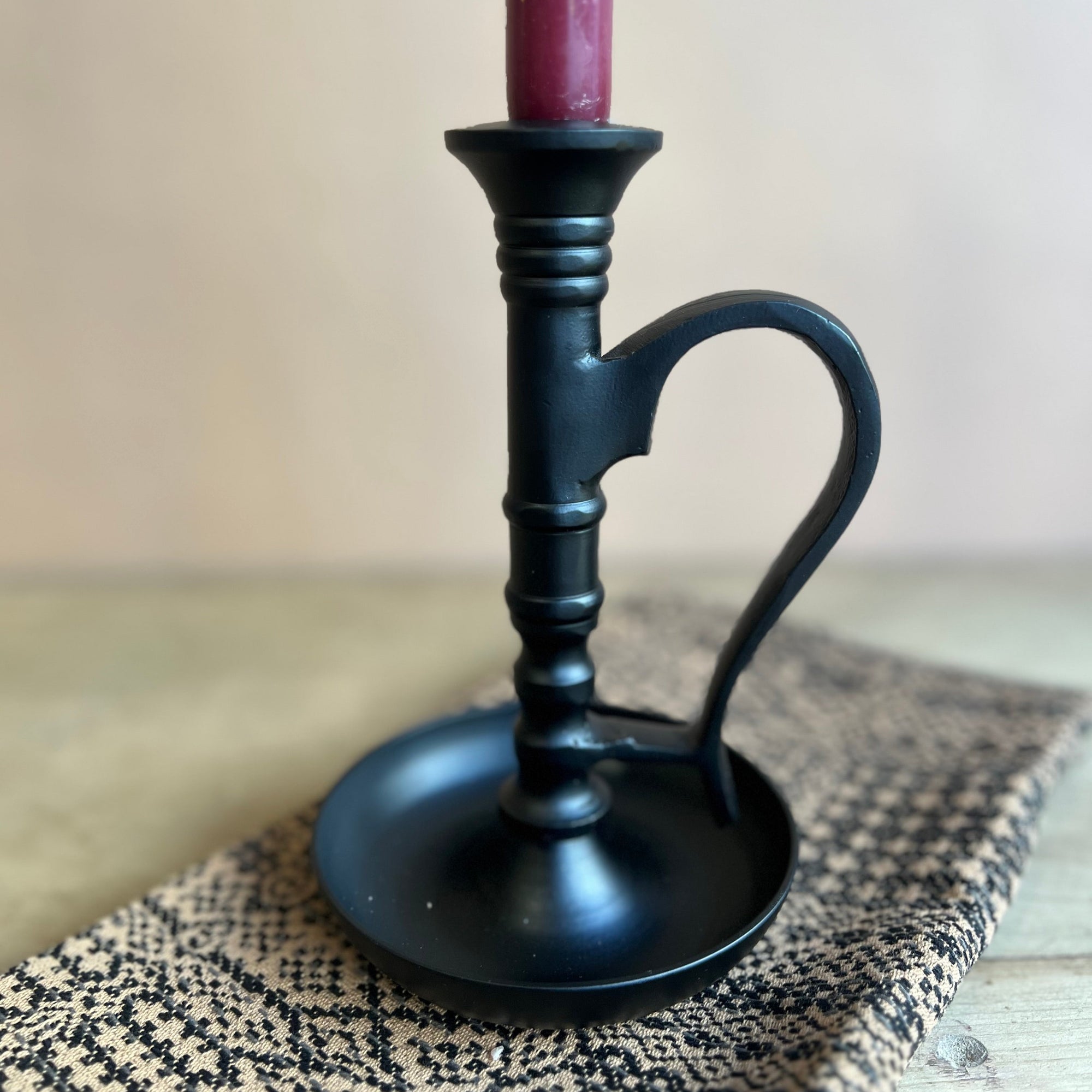 Black Tall Metal Candle Holder