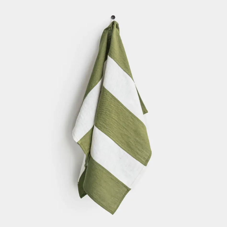 Zero-waste Striped Linen Tea Towel