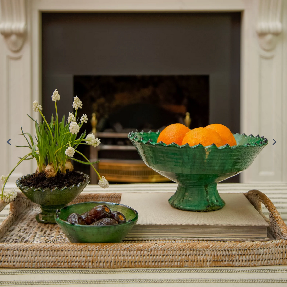 Tamegroute Green Pedestal Bowl